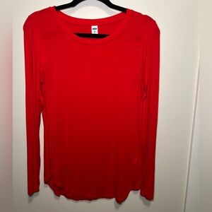 Old Navy Vibrant Red Long Sleeve Tee